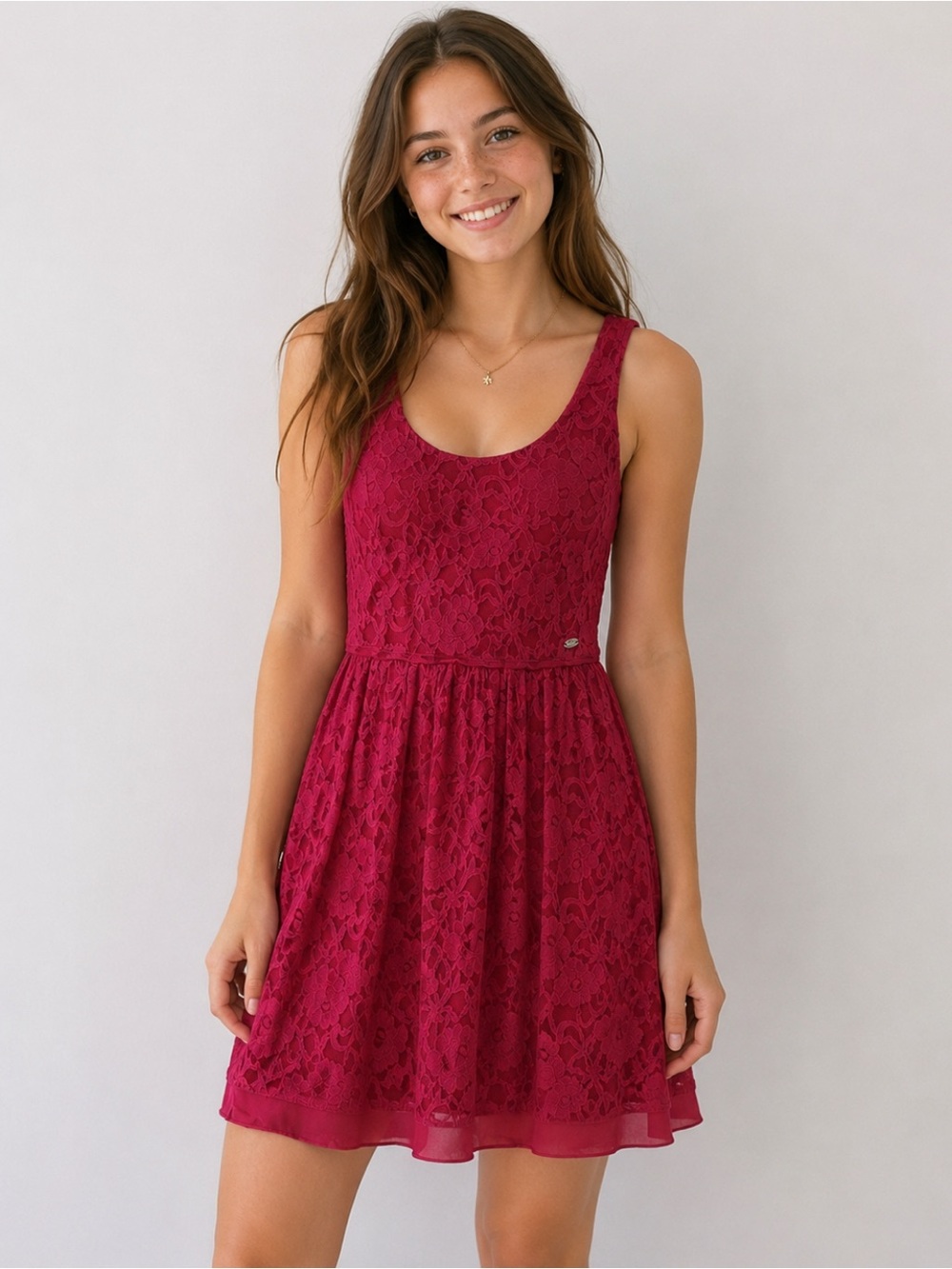 NWOT raspberry lace Guess dress.
